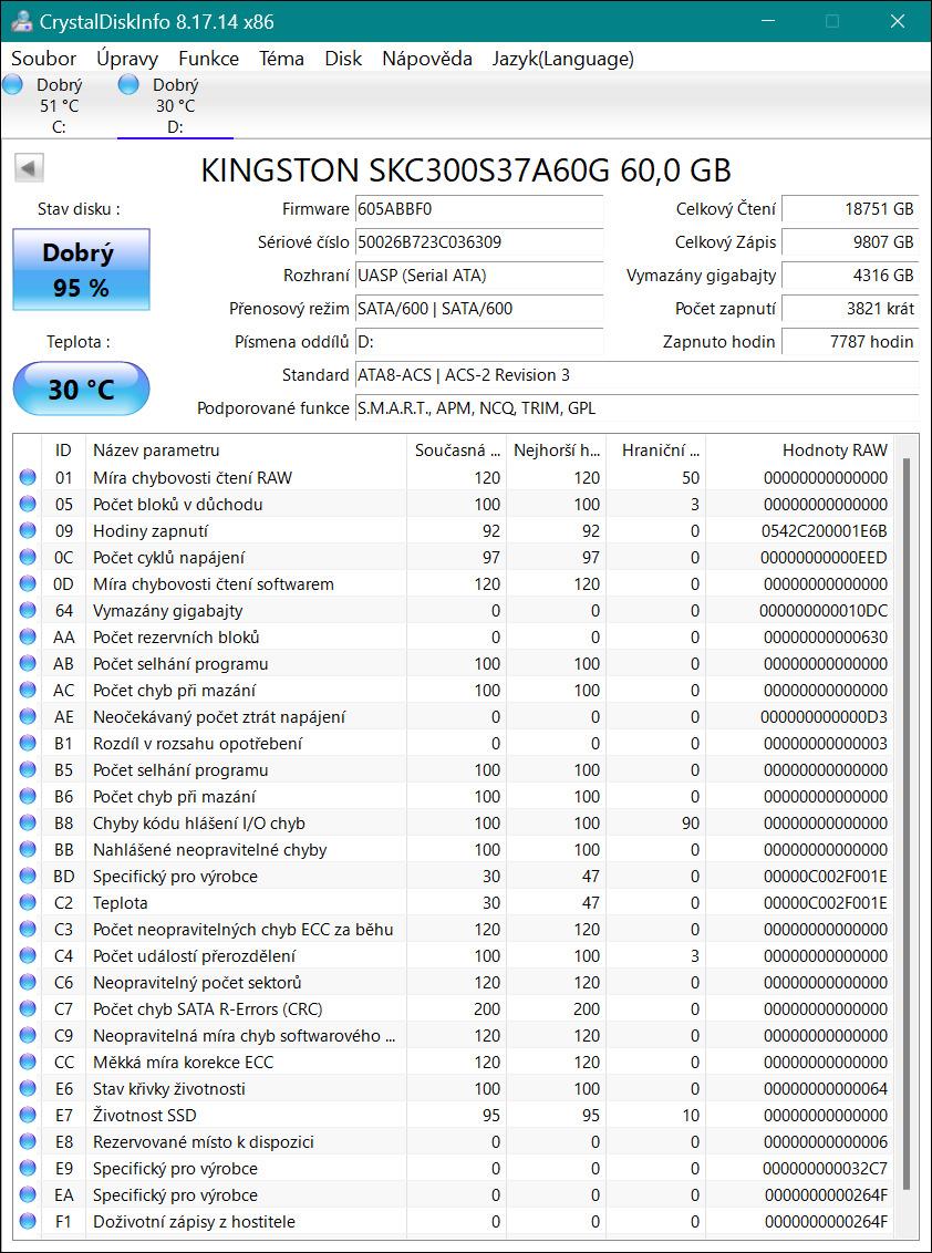 Pevný SSD disk Kingston KC300, 2,5", kapacita 60GB - Počítače a hry