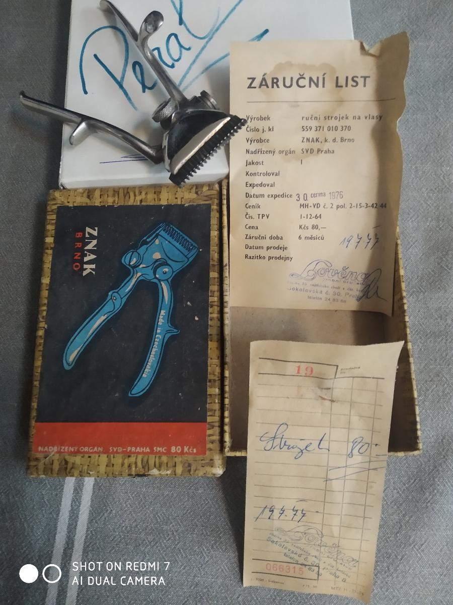 Staré retro holičské kadernícke nožnice účtenka záručný list +krabička - Starožitnosti a umenie