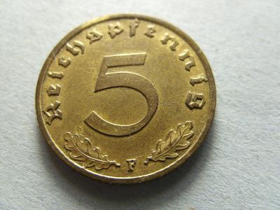 Německo, DRITTES REICH, 5 Reichspfennig z roku 1939 F