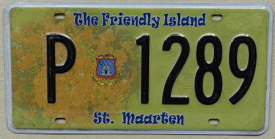 Registrační značka Saint Maarten P 1289