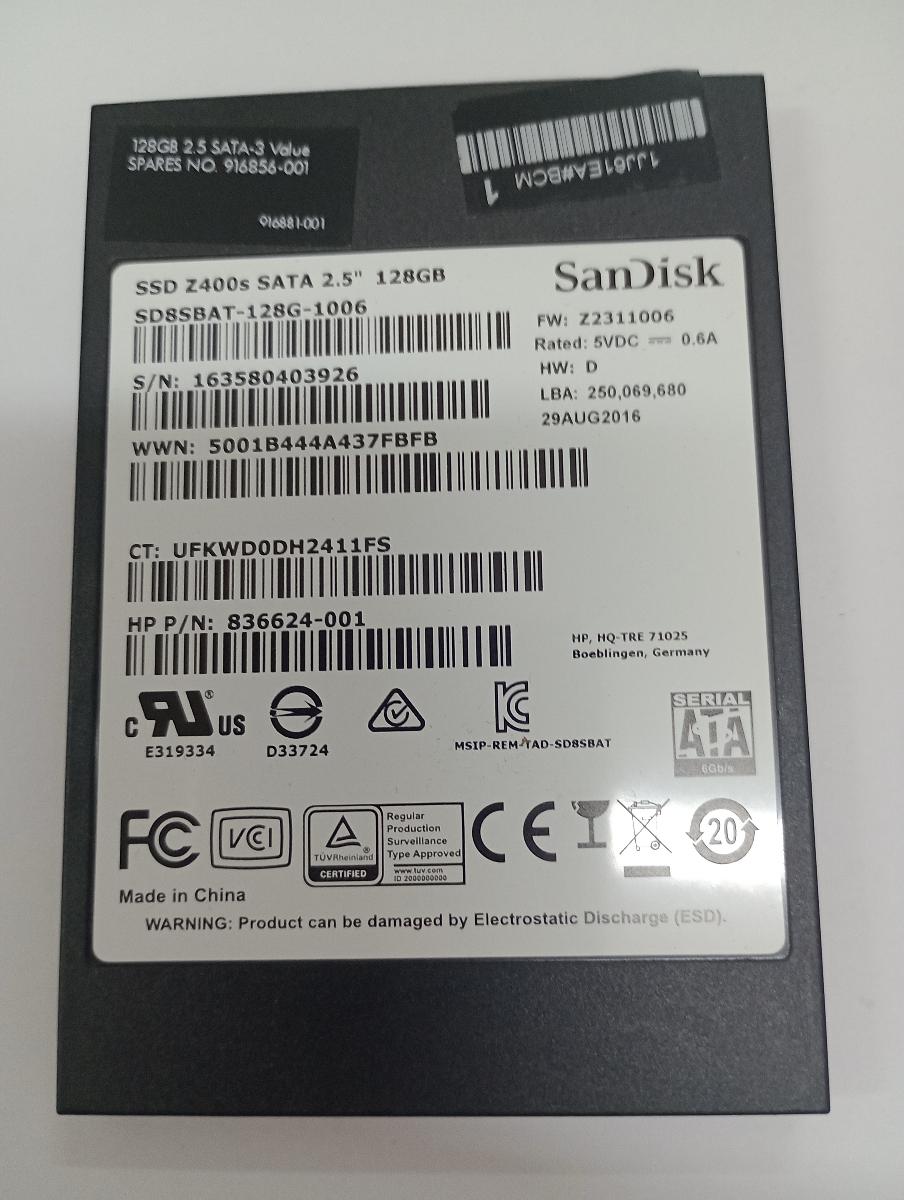SSD SanDisk 128GB Z400s SATA 2,5 - Počítače a hry