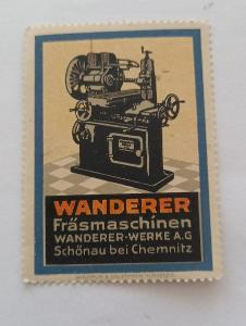 Zálepka Wanderer Fräsmaschinen Schönau bei Chemnitz / reklama Nemecko