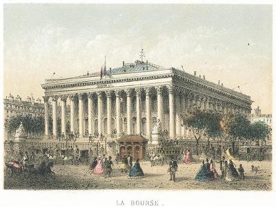 Paris Bourse, Riviere, kolor. litografie, 1870