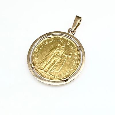 Přívěsek s mincí zlatý Ev. č. 660