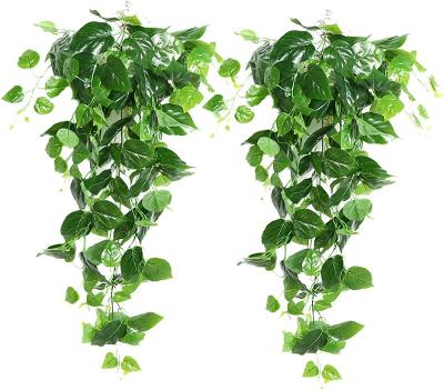 2ks Umělé zelené visící listy scindapsus deruxa/ Od 1Kč  |171|
