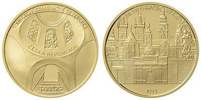 Zlatá mince Hradec Králové provedení PROOF