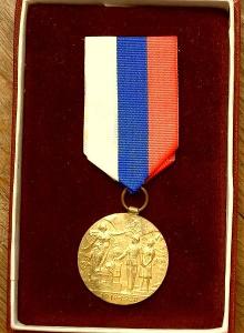Vyznamenání ČSR Dobrovolní Hasiči 10 Let Republiky , bronz ,etue