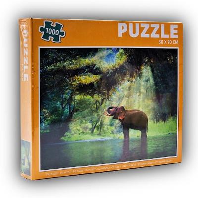Kvalitní puzzle Slon Indický 1000 dílků !!! Velké 70 x 50 cm !