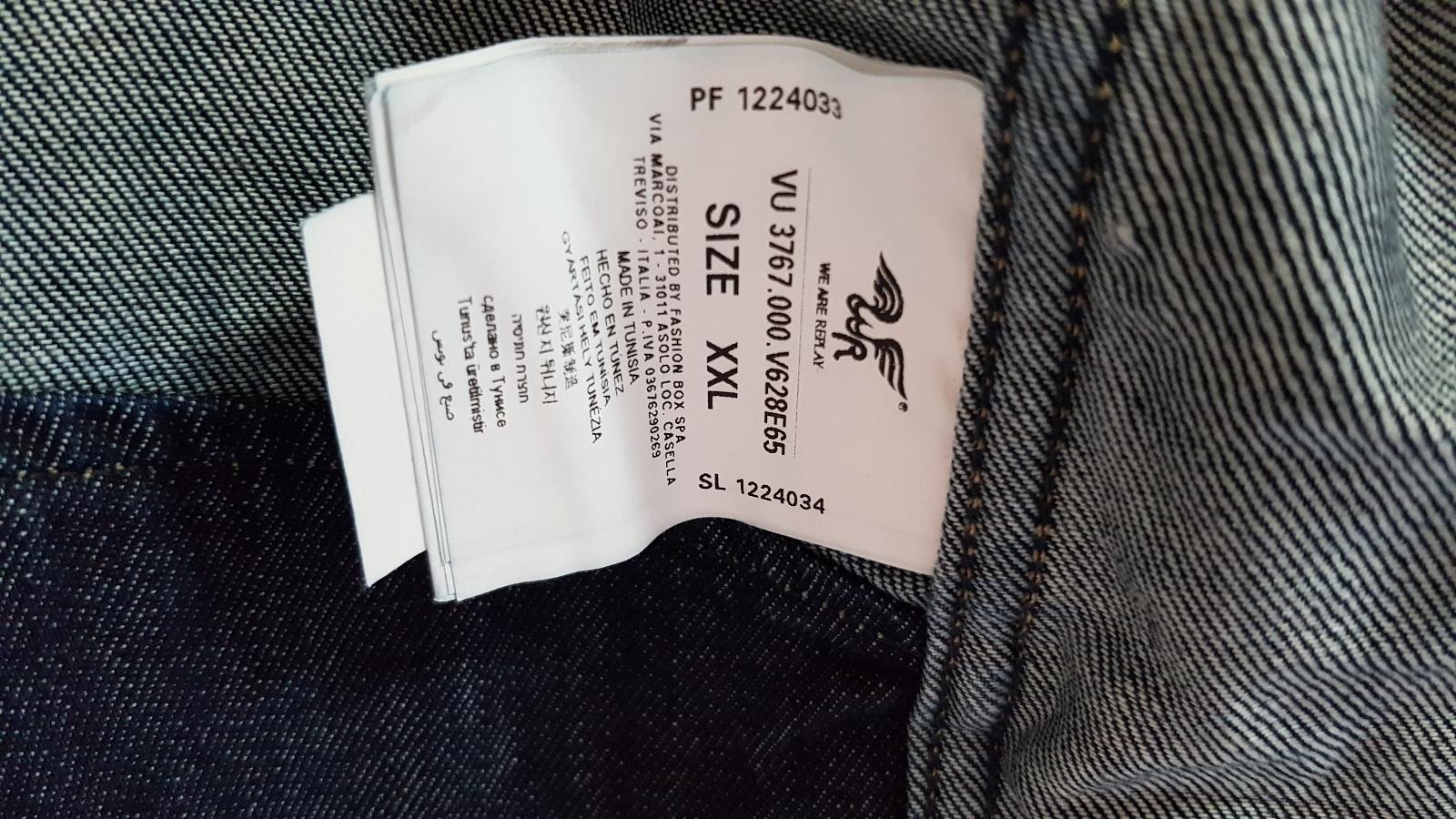 Replay WE ARE pánska džínsová bunda veľkosť XXL farba modrá - Oblečenie, obuv a doplnky
