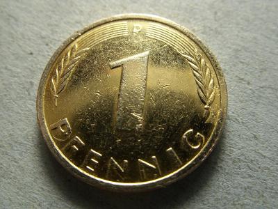 Německo, SRN, 1 pfennig z roku 1989 D - JINY POVERCH =ZLATO=