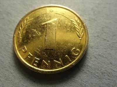 Německo, SRN, 1 pfennig z roku 1993 G - JINY POVERCH =ZLATO=