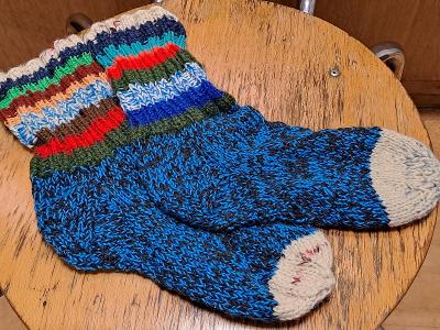 Silné pletené bavlněné ponožky, vel. 41,5