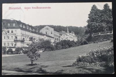 Mariánské Lázně - Marienbad - dolní Kreuzbrunnenstrasse - 1913