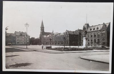 Nový Bohumín - New Oderberg - real photo - náměstí - 1937