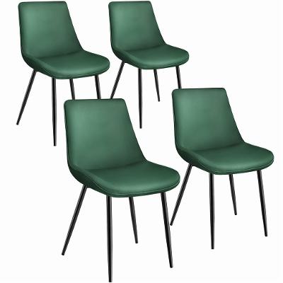 tectake 404930 sada 4 židlí monroe v sametovém vzhledu - tmavě zelená