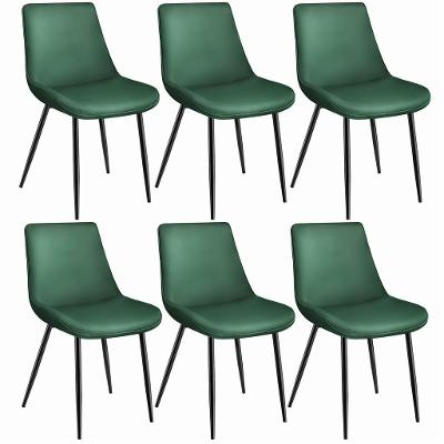 tectake 404931 sada 6 ks židlí monroe v sametovém vzhledu - tmavě zele