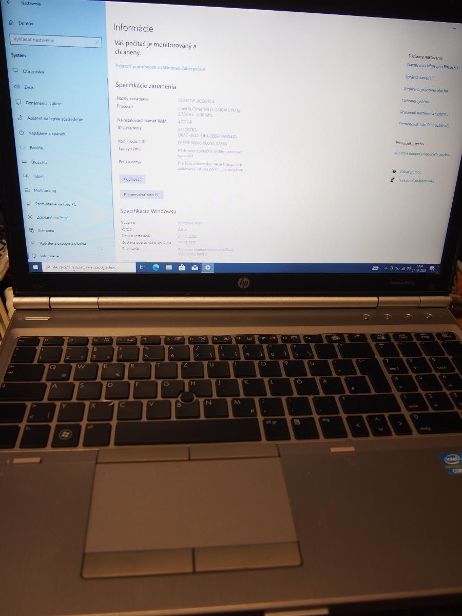 Notebook HP EliteBook 8560p, i5, 2xgrafika, legálna W10 od 0,00 €! - Počítače a hry