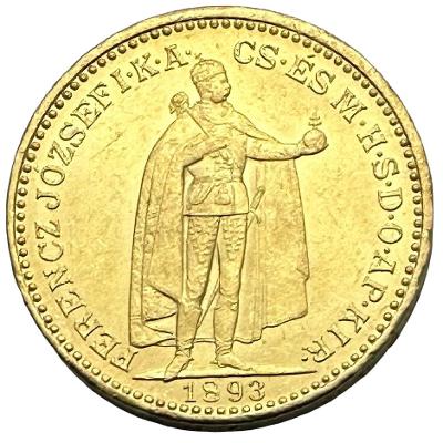 Rakousko Uhersko FJI. zlatá 20 koruna uherská 1893 KB 