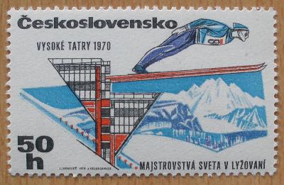 MS v lyžování ve Vysokých Tatrách - ** - nepoužitá, s lepem - 1970