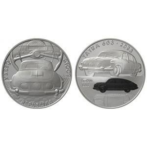 Sada stříbrné mince a medaile ČNB - Osobní automobil Tatra 603
