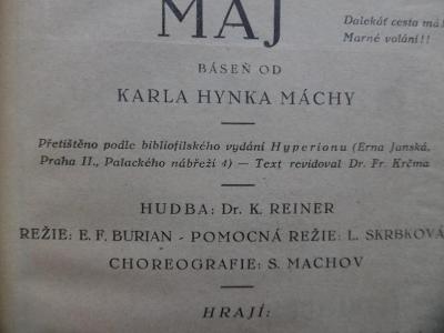 KAREL HYNEK MÁCHA MÁJ (E.F. Burian Mozarteum)