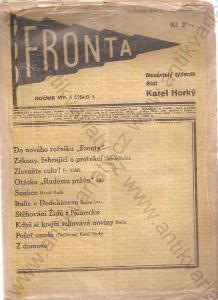 Fronta ročník VIII. - číslo 1. až číslo 52. 1935