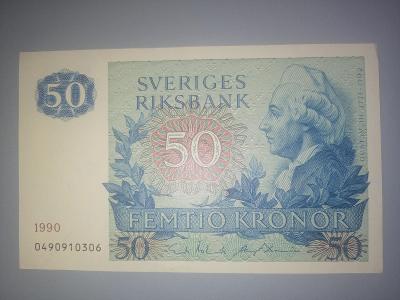 50 kronor Švédsko 1990. UNC-