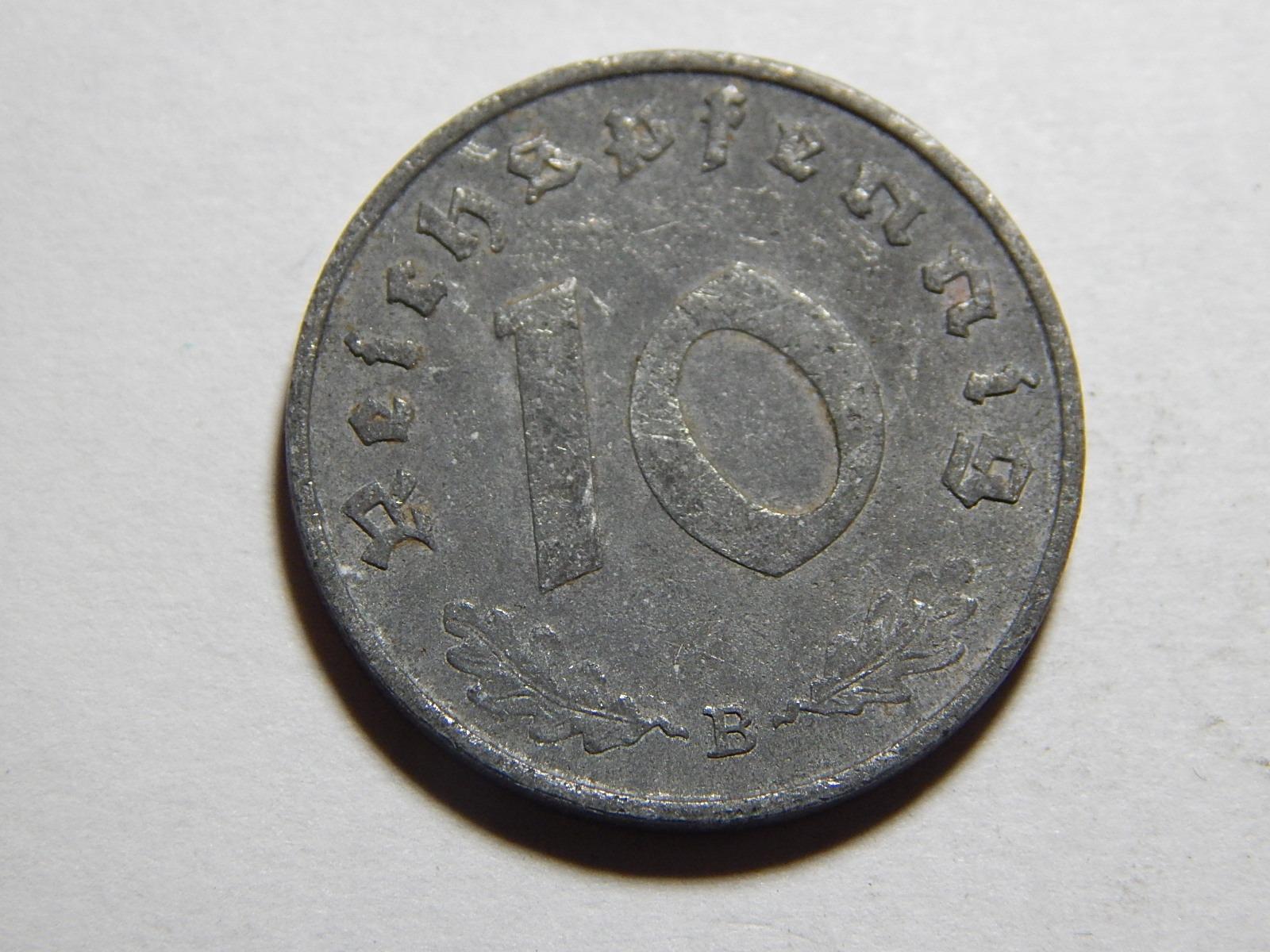 Nemecko 3. Ríša 10 Reichspfennig 1940 B XF č36443 - Numizmatika