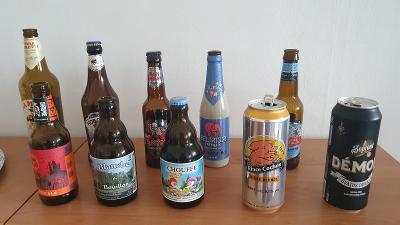 Pivní plechovky a pivní láhve, celkem 14 ks
