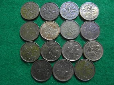 Kanada 1 cent 15 ks každá jiný ročník