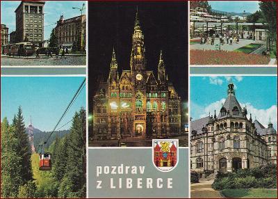 Liberec * erb, heraldika, Ještěd, lanovka, okénková * B358