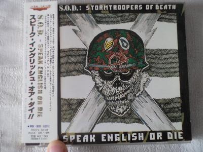 CD S.O.D EX ANTHRAX-SPEAK ENGLISH OR DIE,JAPAN PRESS 1998,RCCY-1013
