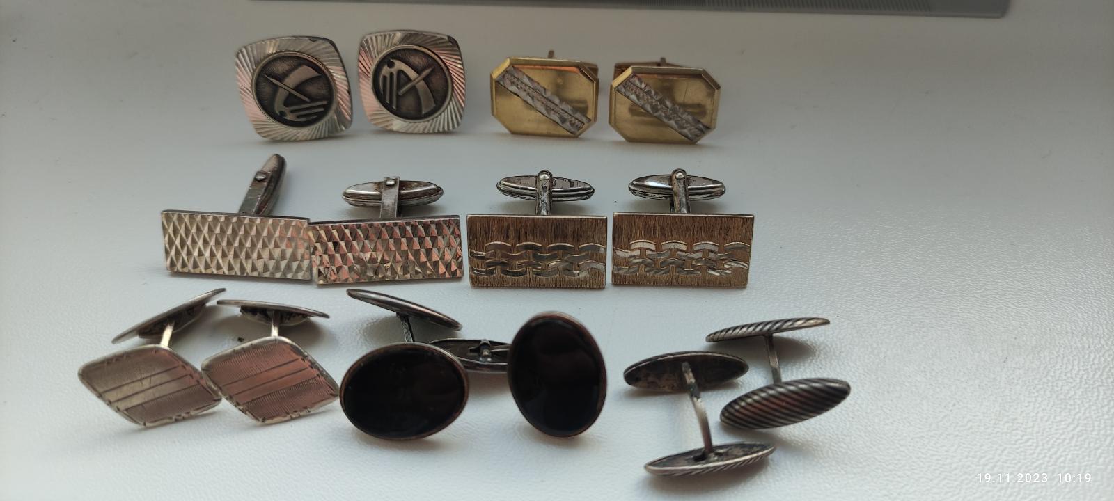 Staré manžetové gombíky strieborné - Šperky