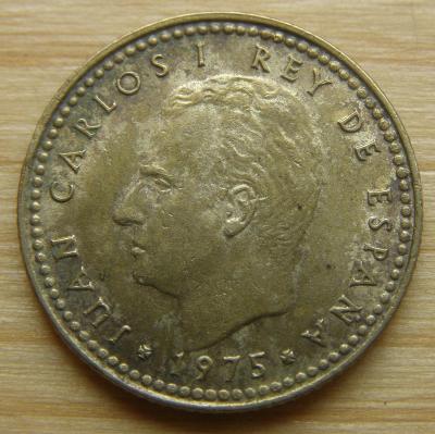 Mince Španělsko - 1 peseta 1975; Stav viz fota