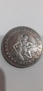 E Pluribus Unum-Medaila s aktom One Dollar 1881