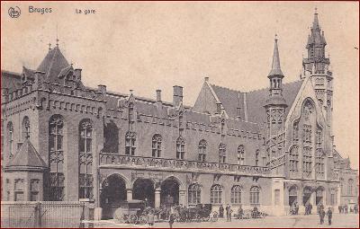 Železnice (doprava) * nádraží, Bahnhof, Bruges, Belgie * M3543