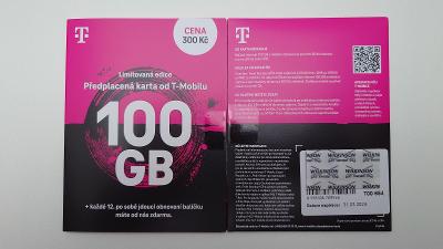 Limitka T-Mobile 100 GB, nová, neaktivovaná - OD KORUNY