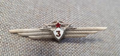 ČSLA - odznak palubního radisty - 3. třída, 1954-1968 - stříbrný