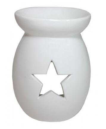 Keramická aromalampa vysoká bílá - Hvězda