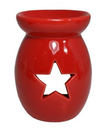 Keramická aromalampa vysoká červená - Hvězda