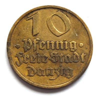 Danzig, Freie Stadt, 10 Pfennig 1932,  bronz-hliník, (nyní Gdaňsk)