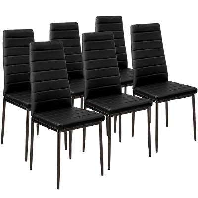 tectake 401848 6 jídelních židlí, syntetická kůže - černá