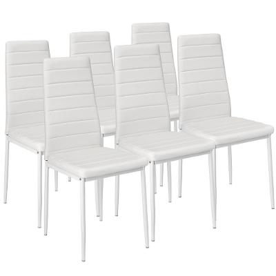 tectake 401850 6 jídelních židlí, syntetická kůže - bílá
