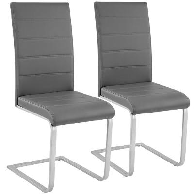 tectake 402551 2 houpací židle, umělá kůže - šedá