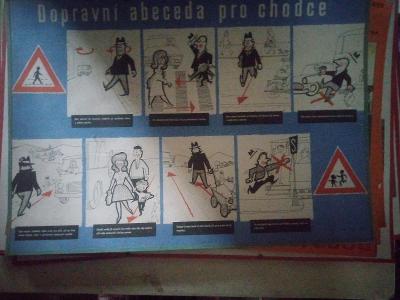 Starý plakát , AUTOŠKOLA, Dopravní abeceda pro chodce (19809P)