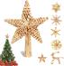 Špička slamená hviezda na vianočný stromček ručne vyrobená (2586) - Dom a záhrada