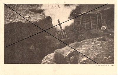 K.u.k. 12.Italská fronta(Isonzofront)minometná palba,kulometní hnízdo