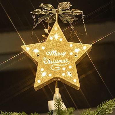 Točící a svítící hvězda na vánoční stromeček 34x20x15 cm (2569)