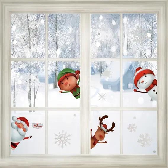 Q9/ Vianočné samolepky na okno 4 listy, 4x A4 - Dom a záhrada