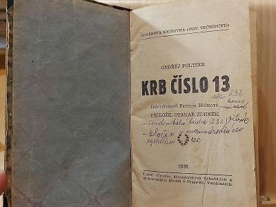 Dobrodružství Patricie Holmové - Krb číslo 13 - Poltzer Ondřej - 1939